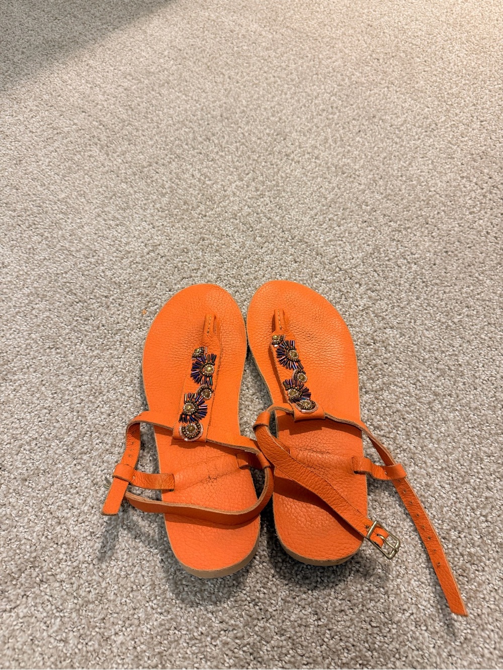 Coral Beaded T-Strap Women's Sseko Custom Sandals